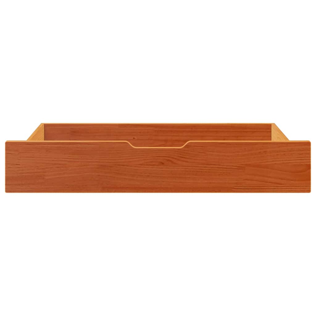 Cassettoni per Letto 2pz Marrone Cera 90x55x17 cm Legno di Pino | homemem39