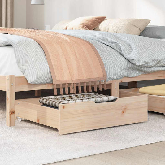 Cassettoni da Letto con Ruote 2 pz 75x55x17 cm in Legno di Pino - homemem39