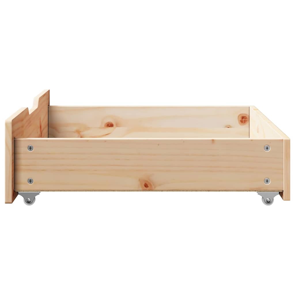 Cassettoni da Letto con Ruote 2 pz 75x55x17 cm in Legno di Pino | homemem39