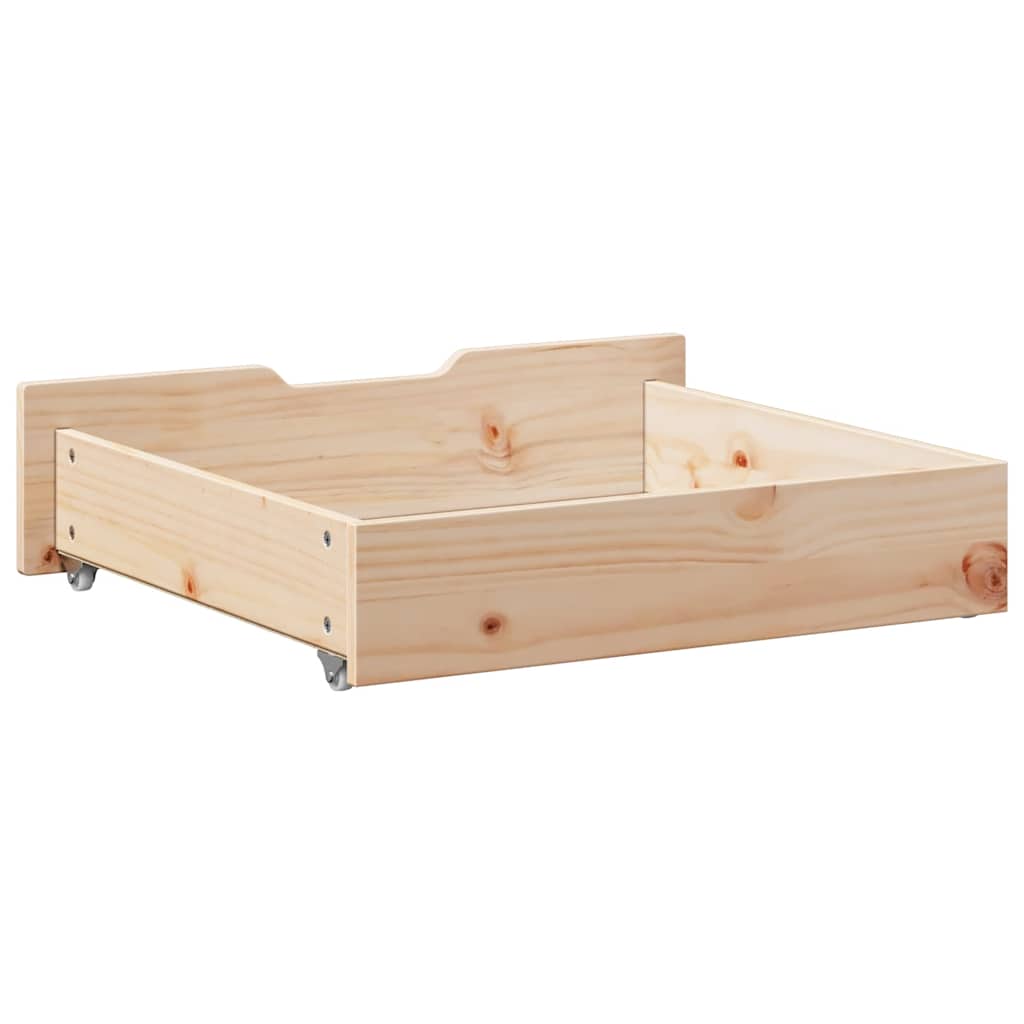 Cassettoni da Letto con Ruote 2 pz 75x55x17 cm in Legno di Pino | homemem39