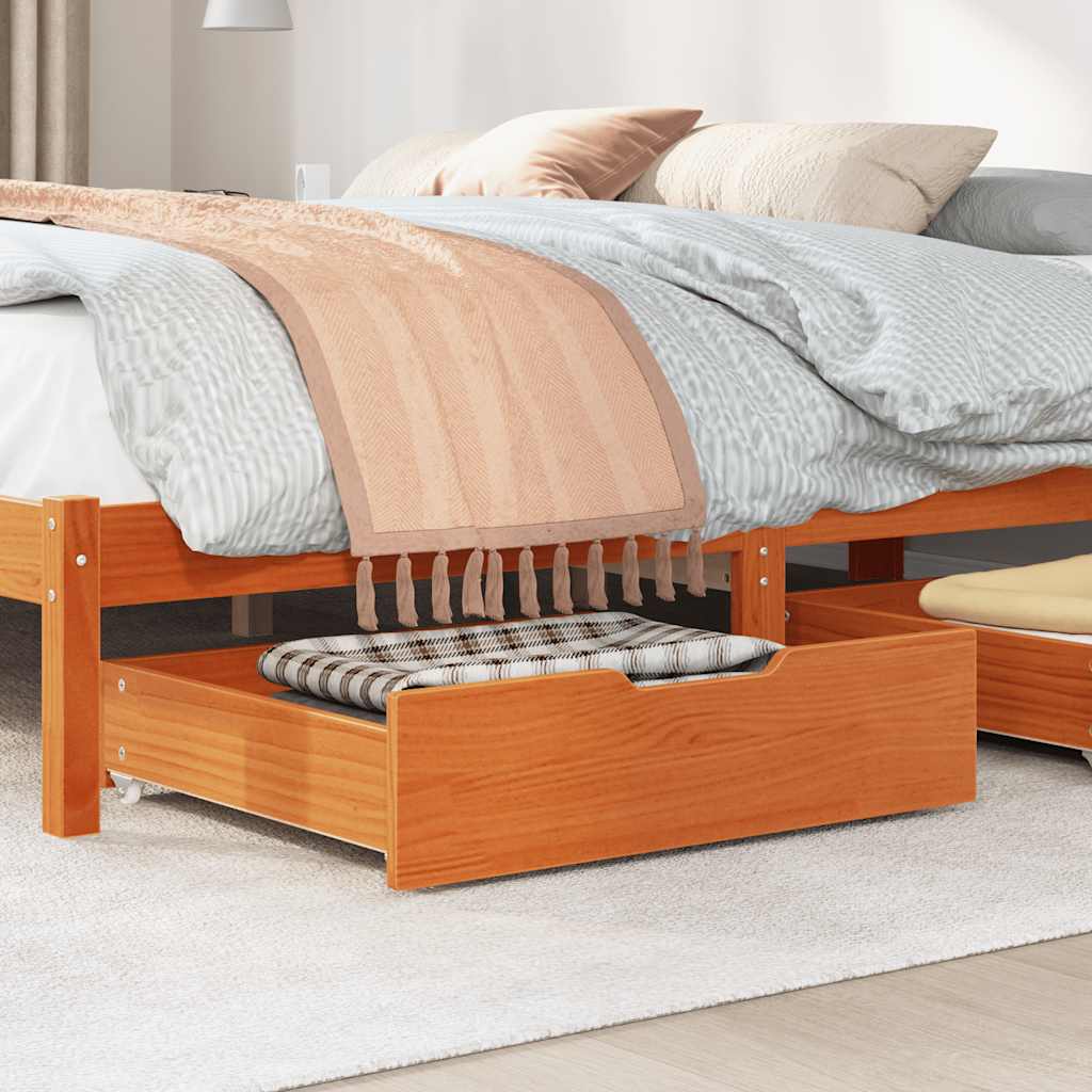 Cassettoni per Letto 2pz Marrone Cera 65x55x17 cm Legno di Pino | homemem39