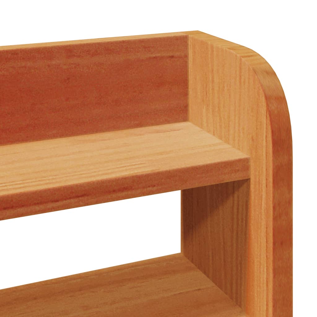 Testiera con Ripiani Marrone Cera 180 cm Legno Massello di Pino - homemem39