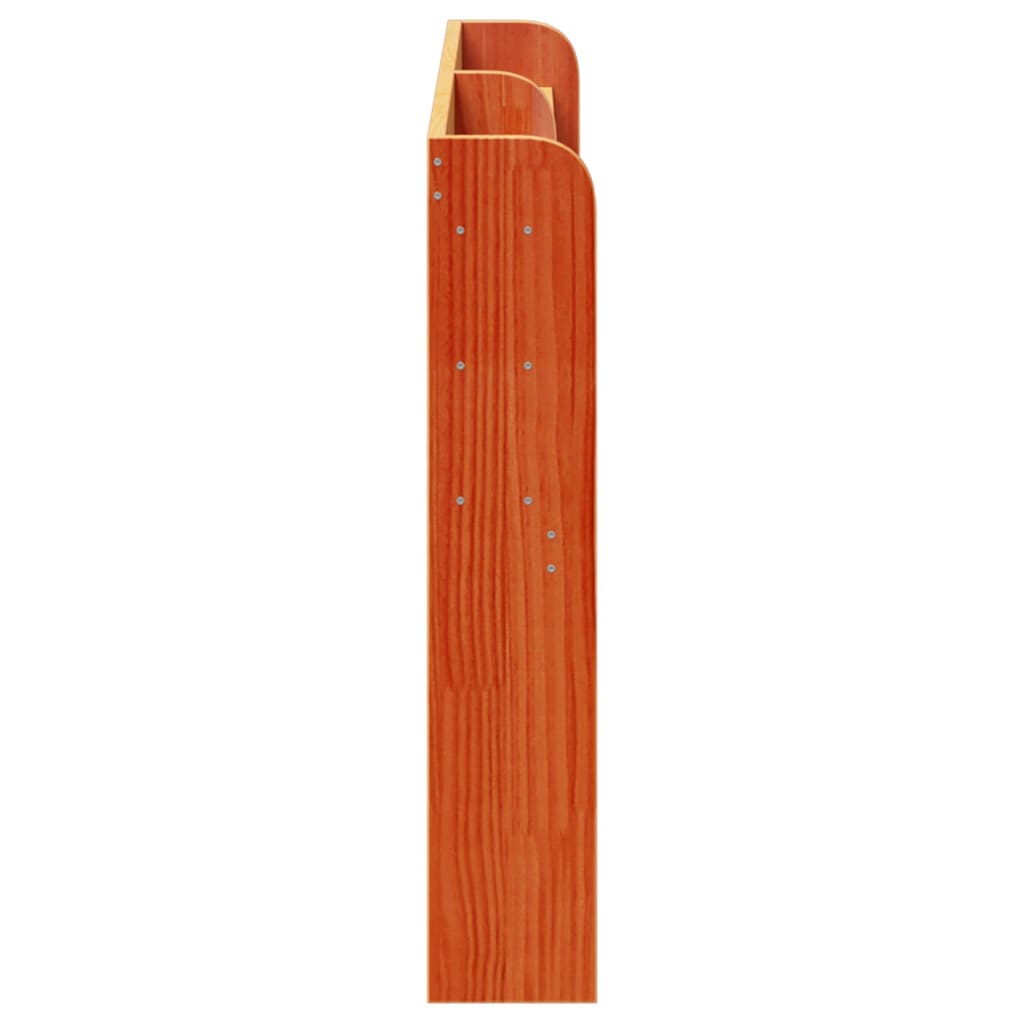 Testiera con Ripiani Marrone Cera 120 cm Legno Massello di Pino