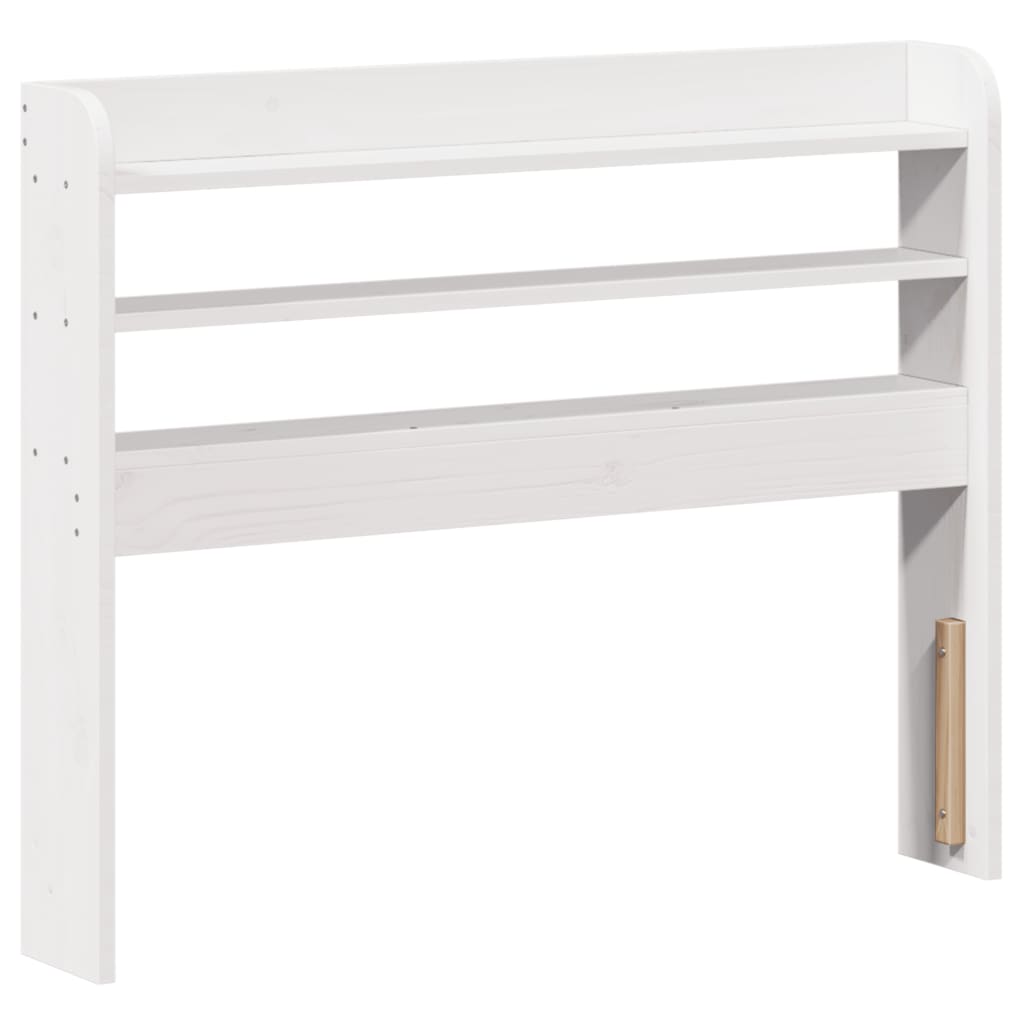 Testiera con Ripiani Bianca 90 cm in Legno Massello di Pino | homemem39
