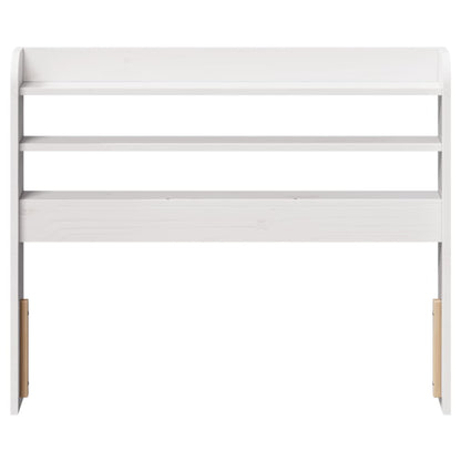 Testiera con Ripiani Bianca 75 cm in Legno Massello di Pino | homemem39
