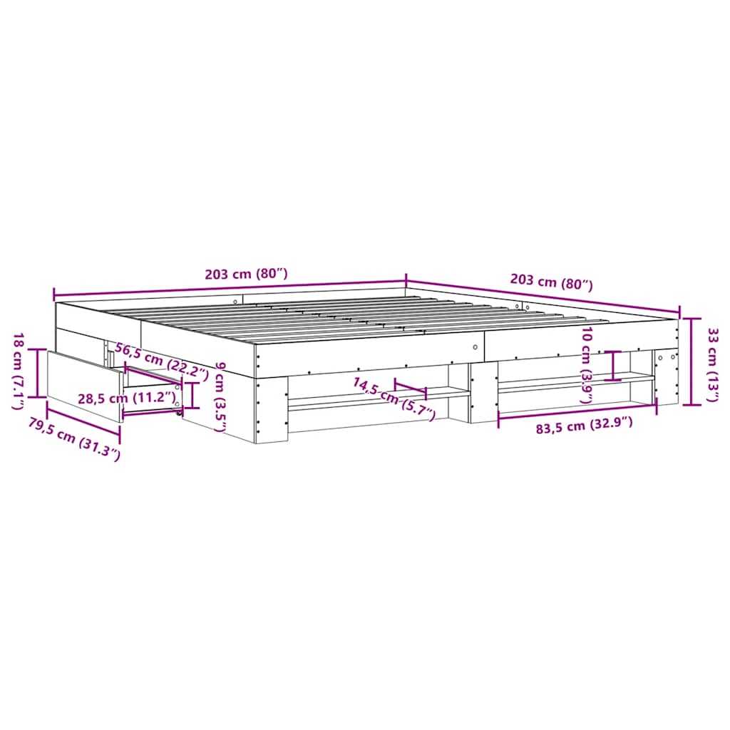 Giroletto Bianco 200x200 cm in Legno Multistrato