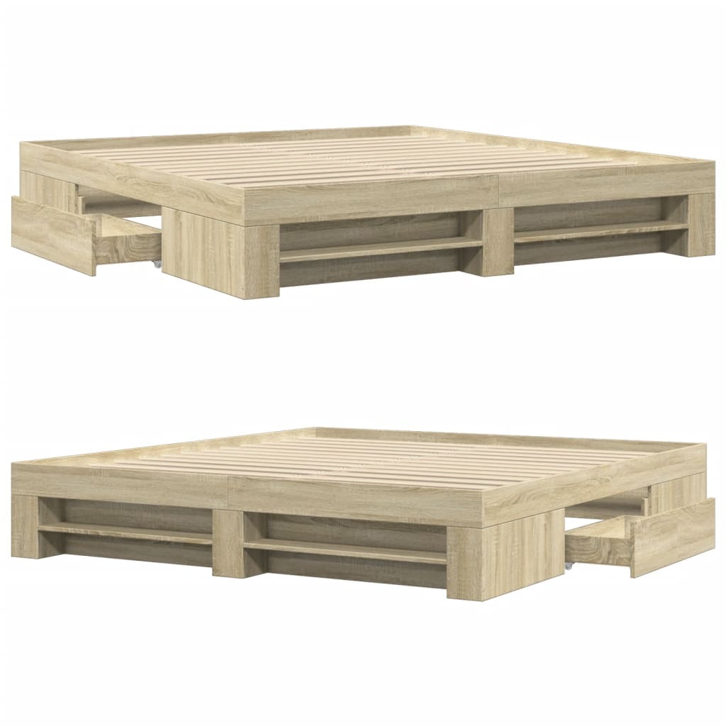 Giroletto senza Materasso Rovere Sonoma 180x200cm in Truciolato - homemem39