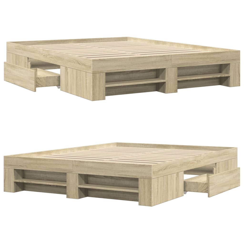 Giroletto senza Materasso Rovere Sonoma 160x200cm in Truciolato - homemem39