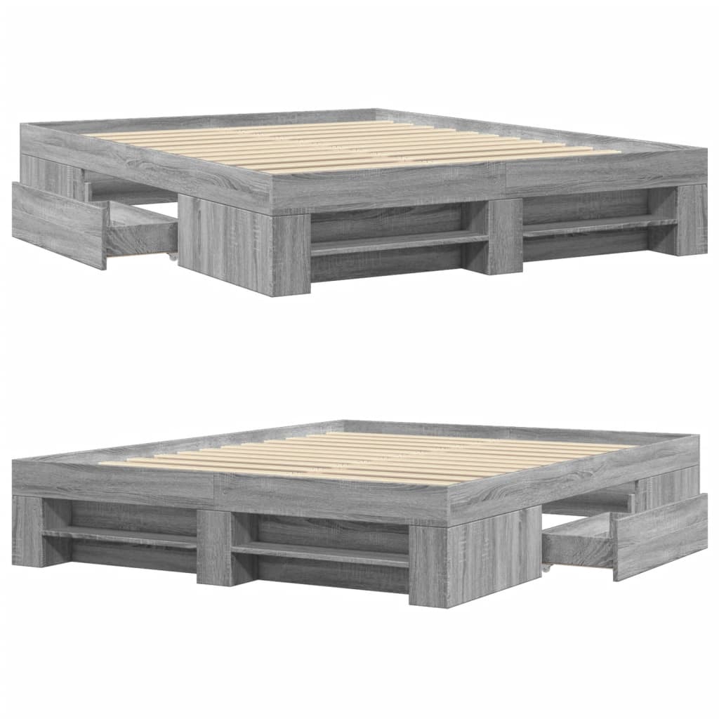 Giroletto senza Materasso Grigio Sonoma 160x200 cm Truciolato | homemem39