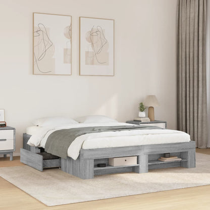 Giroletto senza Materasso Grigio Sonoma 160x200 cm Truciolato | homemem39