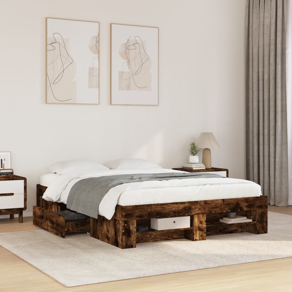 Giroletto senza Materasso Rovere Fumo 120x200 cm in Truciolato | homemem39