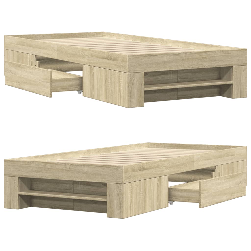 Giroletto senza Materasso Rovere Sonoma 100x200cm in Truciolato - homemem39