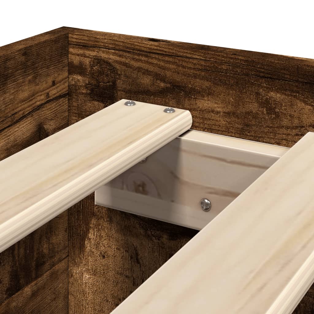 Giroletto senza Materasso Rovere Fumo 100x200 cm in Truciolato - homemem39