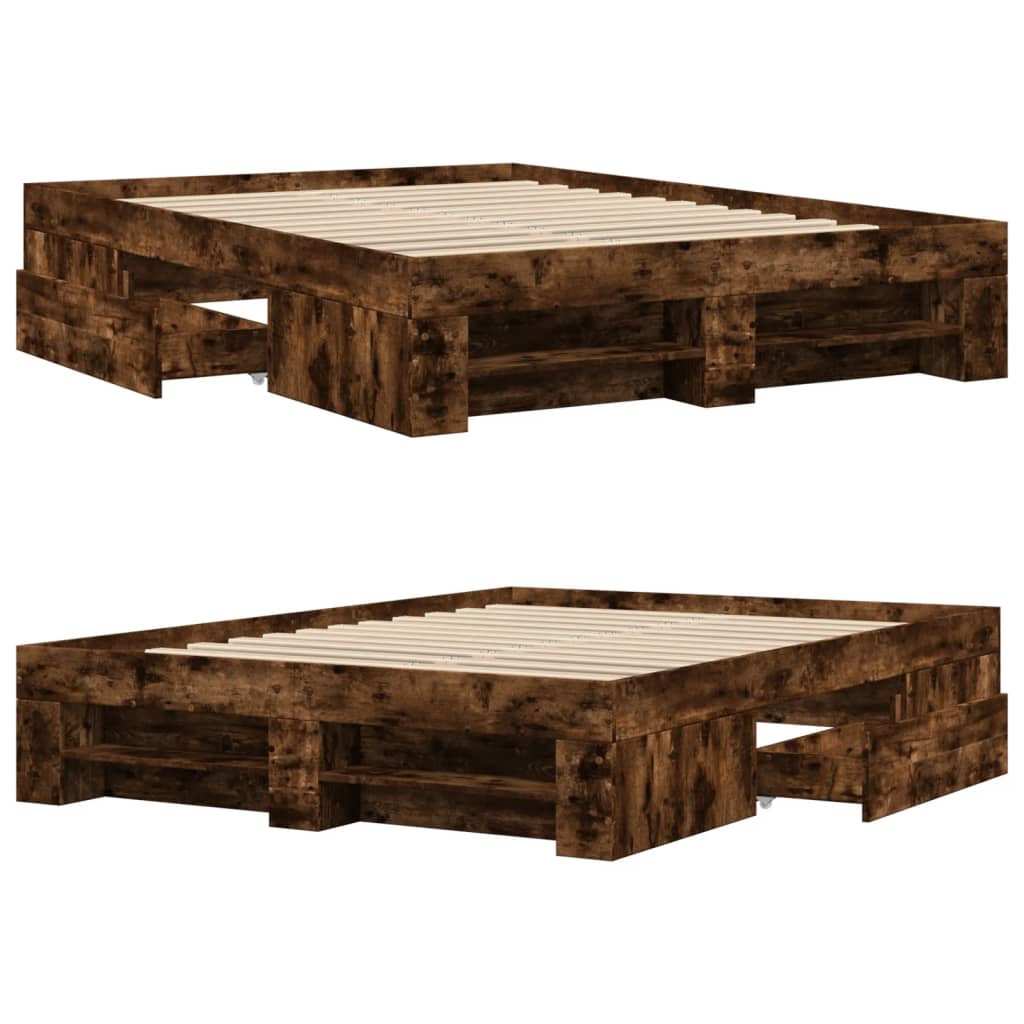 Giroletto senza Materasso Rovere Fumo 140x190 cm in Truciolato
