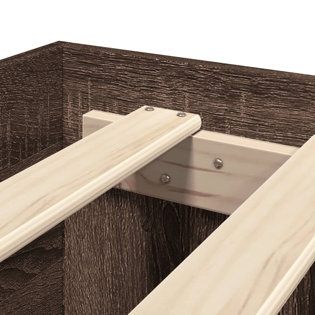 Giroletto senza Materasso Rovere Marrone 140x190 cm Truciolato - homemem39