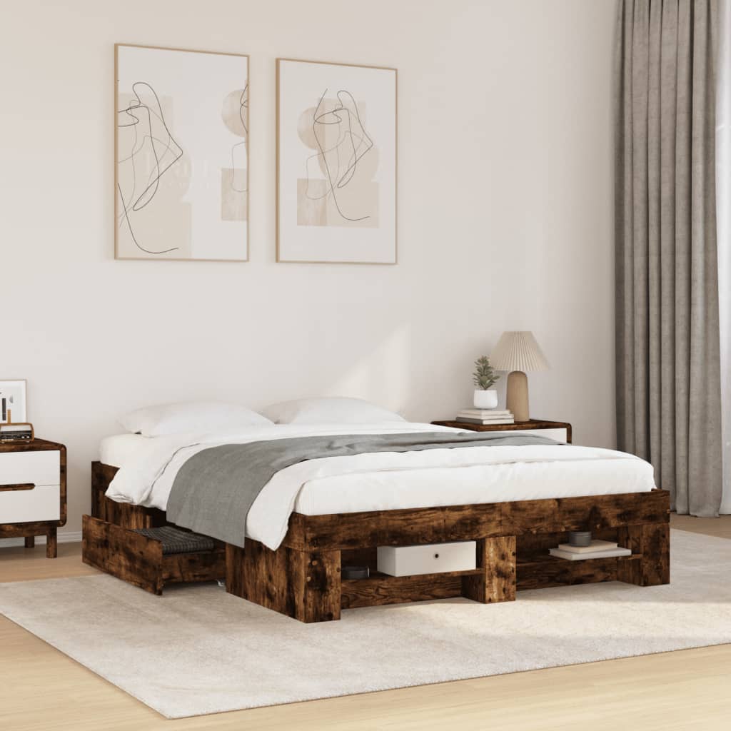 Giroletto senza Materasso Rovere Fumo 120x190 cm in Truciolato | homemem39