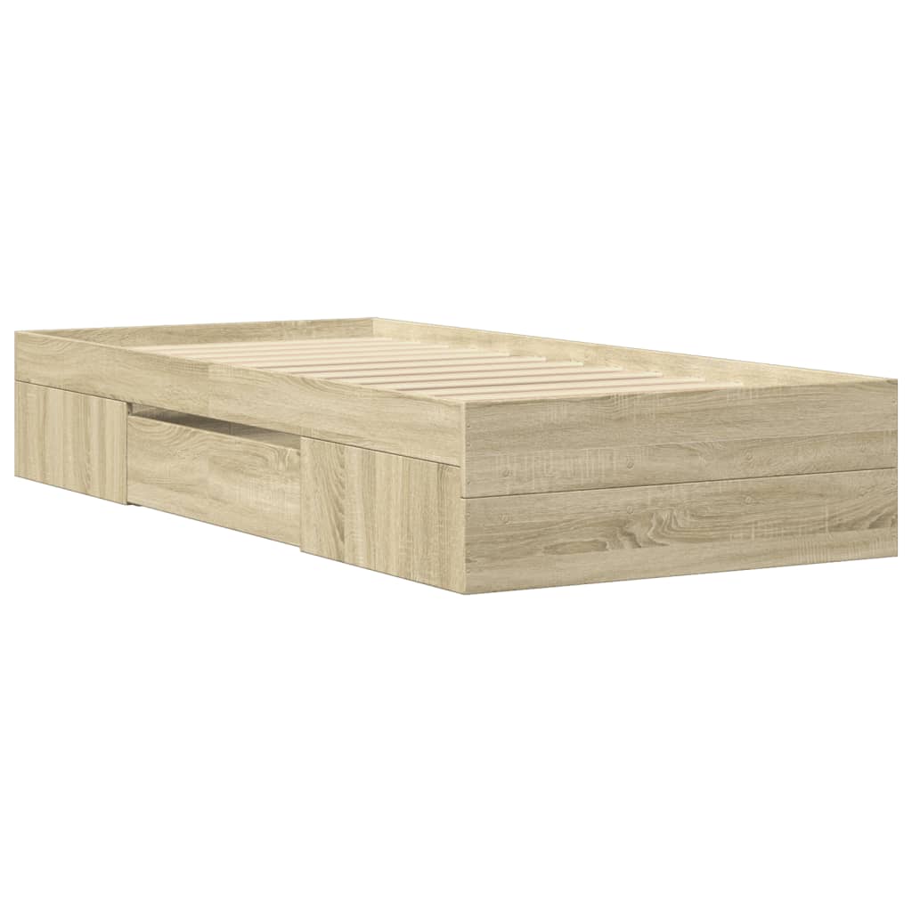 Giroletto senza Materasso Rovere Sonoma 90x190 cm in Truciolato