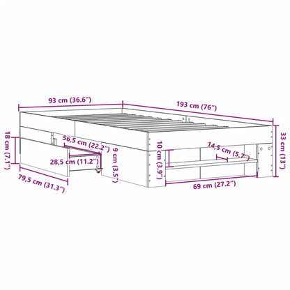 Giroletto Grigio Sonoma 90x190 cm in Legno Multistrato | homemem39