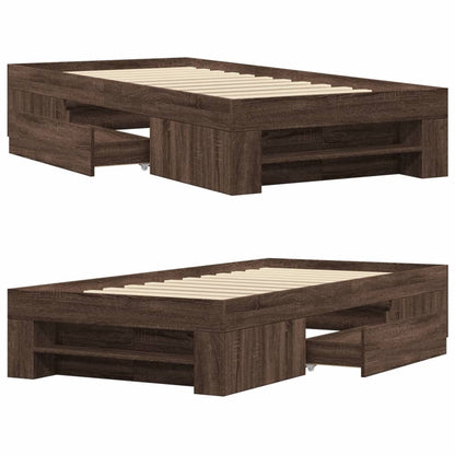 Giroletto senza Materasso Rovere Marrone 90x190cm in Truciolato