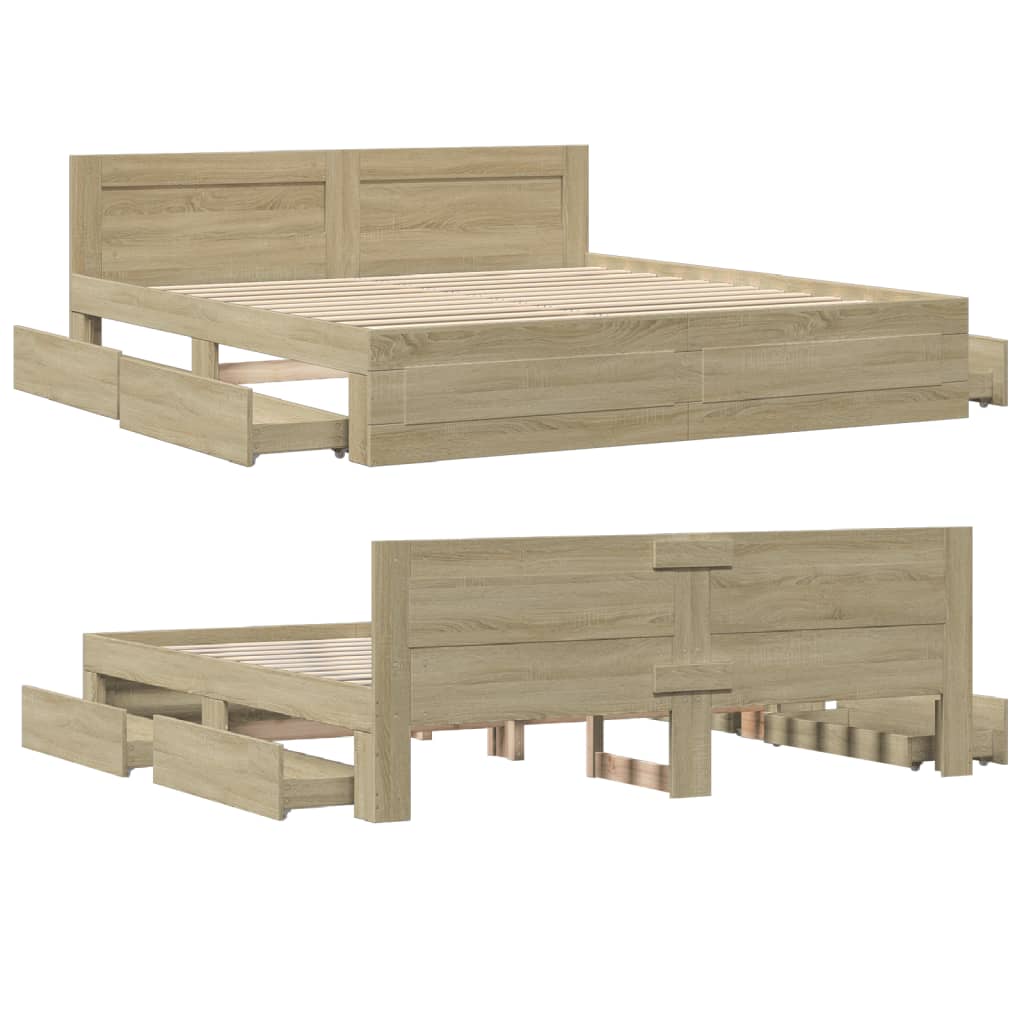 Giroletto Testiera Rovere Sonoma 200x200 cm Legno Multistrato