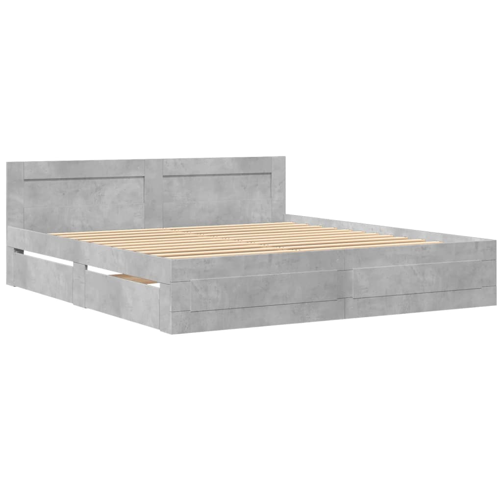Giroletto Testiera Grigio Cemento 200x200 cm Legno Multistrato