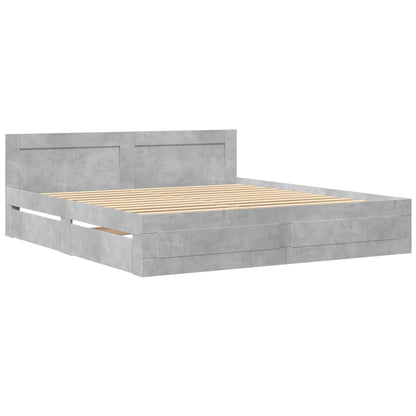 Giroletto Testiera Grigio Cemento 200x200 cm Legno Multistrato