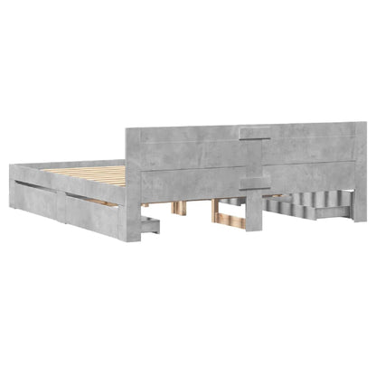 Giroletto Testiera Grigio Cemento 200x200 cm Legno Multistrato