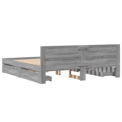 Giroletto Testiera Grigio Sonoma 200x200 cm Legno Multistrato