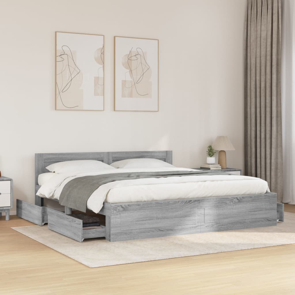 Giroletto Testiera Grigio Sonoma 200x200 cm Legno Multistrato | homemem39
