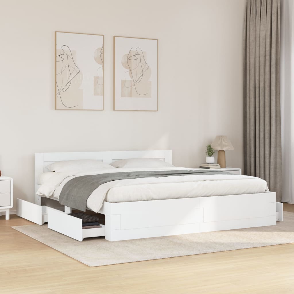 Giroletto con Testiera senza Materasso Bianco 180x200 cm | homemem39