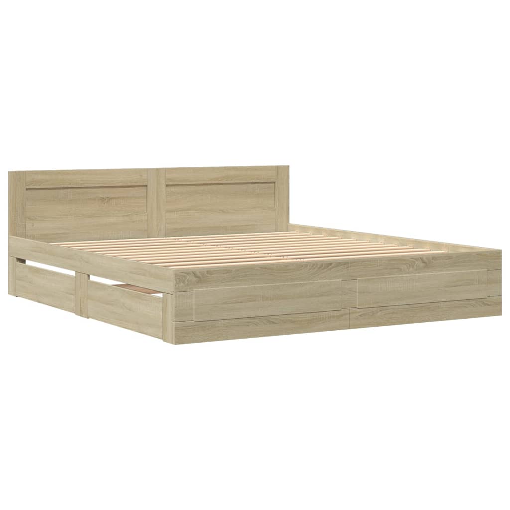 Giroletto Testiera Rovere Sonoma 180x200 cm Legno Multistrato | homemem39