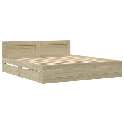 Giroletto Testiera Rovere Sonoma 180x200 cm Legno Multistrato | homemem39