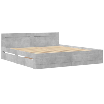 Giroletto Testiera Grigio Cemento 180x200 cm Legno Multistrato
