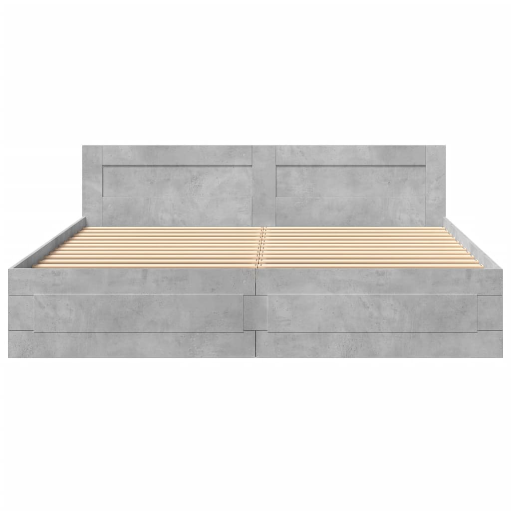 Giroletto Testiera Grigio Cemento 180x200 cm Legno Multistrato | homemem39