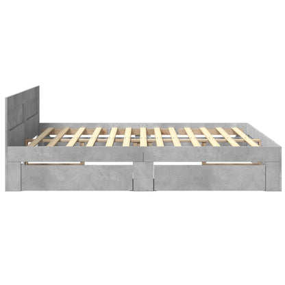 Giroletto Testiera Grigio Cemento 180x200 cm Legno Multistrato