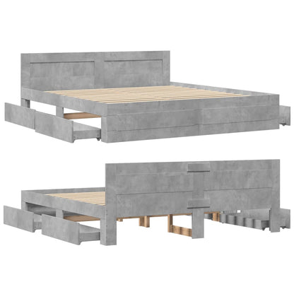 Giroletto Testiera Grigio Cemento 180x200 cm Legno Multistrato
