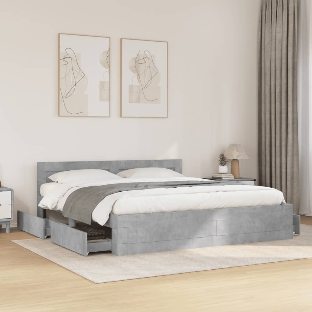 Giroletto Testiera Grigio Cemento 180x200 cm Legno Multistrato | homemem39