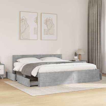 Giroletto Testiera Grigio Cemento 180x200 cm Legno Multistrato | homemem39