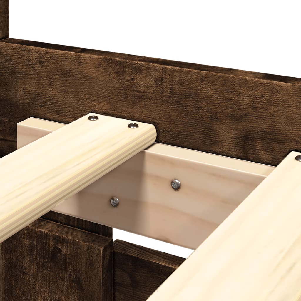 Giroletto con Testiera Rovere Fumo 180x200 cm Legno Multistrato | homemem39