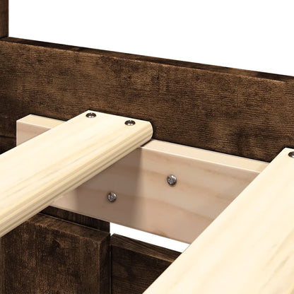 Giroletto con Testiera Rovere Fumo 180x200 cm Legno Multistrato