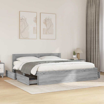 Giroletto Testiera Grigio Sonoma 180x200 cm Legno Multistrato | homemem39
