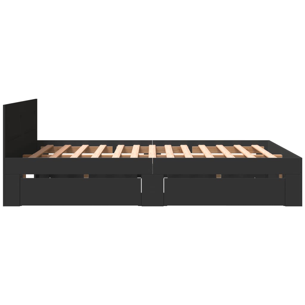 Giroletto con Testiera senza Materasso Nero 160x200 cm - homemem39