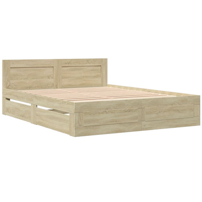 Giroletto Testiera Rovere Sonoma 160x200 cm Legno Multistrato | homemem39