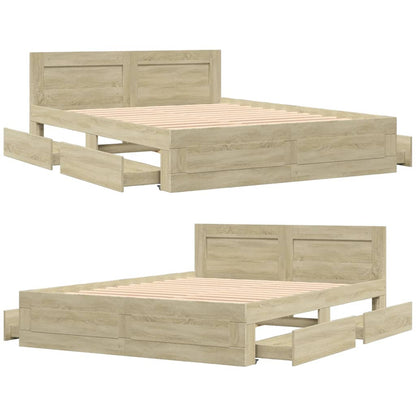 Giroletto Testiera Rovere Sonoma 160x200 cm Legno Multistrato | homemem39