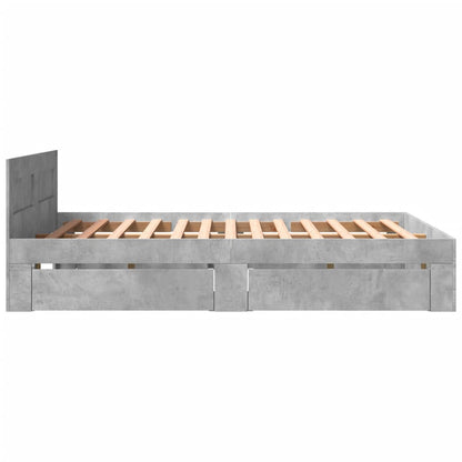 Giroletto Testiera Grigio Cemento 160x200 cm Legno Multistrato