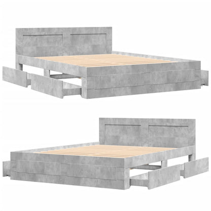 Giroletto Testiera Grigio Cemento 160x200 cm Legno Multistrato