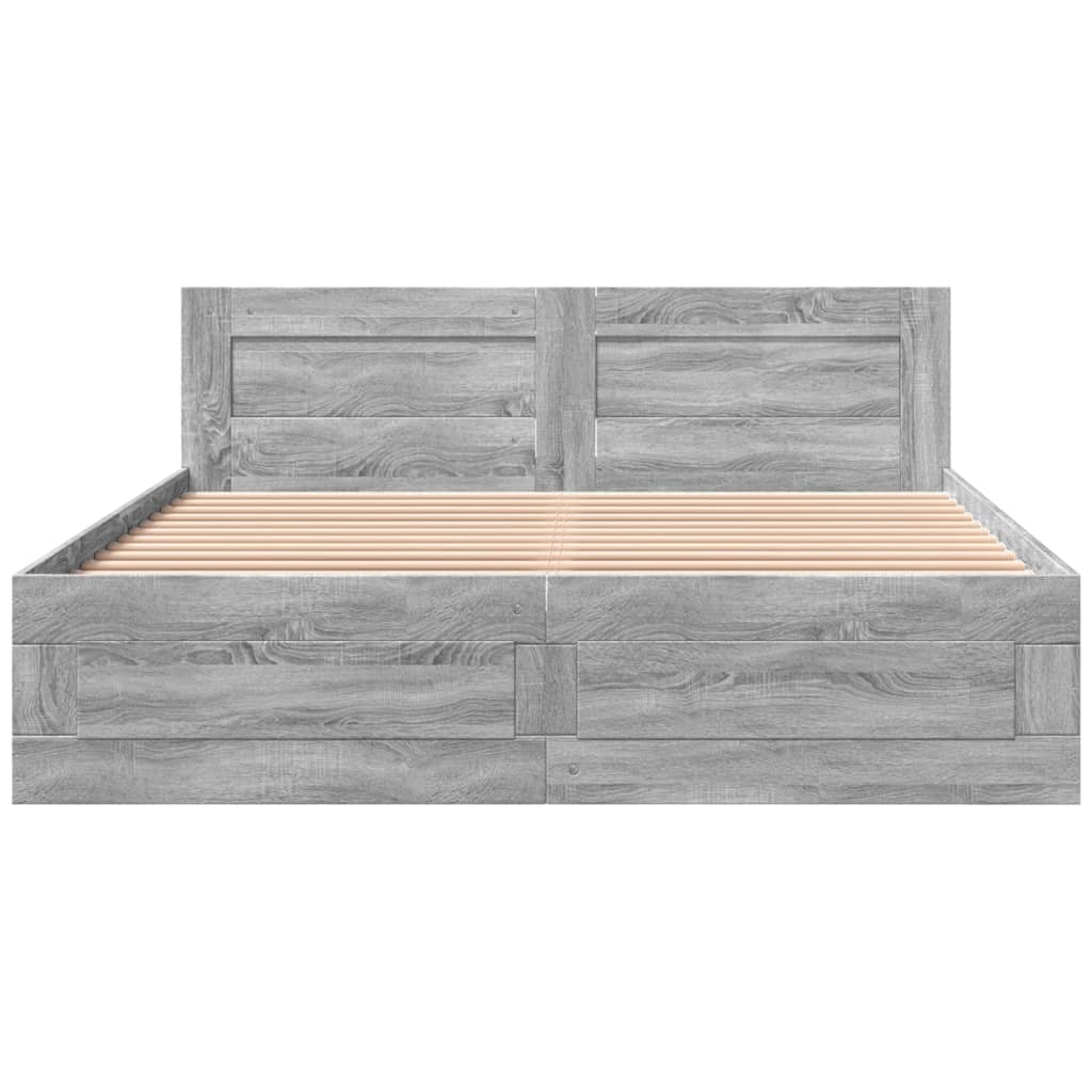Giroletto Testiera Grigio Sonoma 160x200 cm Legno Multistrato | homemem39