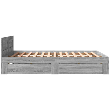 Giroletto Testiera Grigio Sonoma 160x200 cm Legno Multistrato