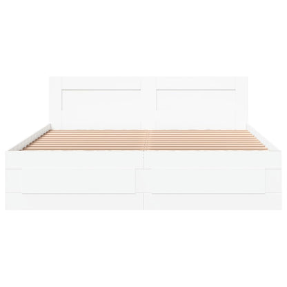 Giroletto con Testiera Bianco 150x200 cm in Legno Multistrato | homemem39