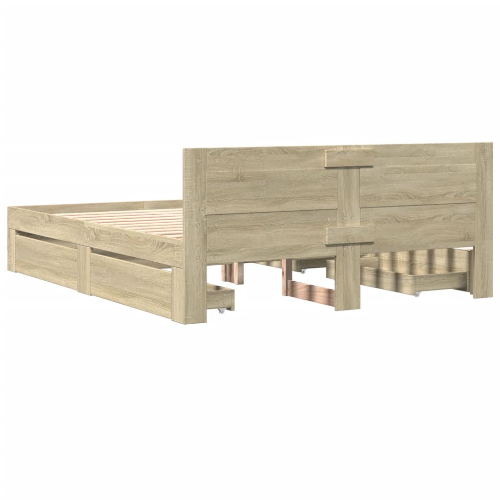 Giroletto Testiera Rovere Sonoma 150x200 cm Legno Multistrato | homemem39